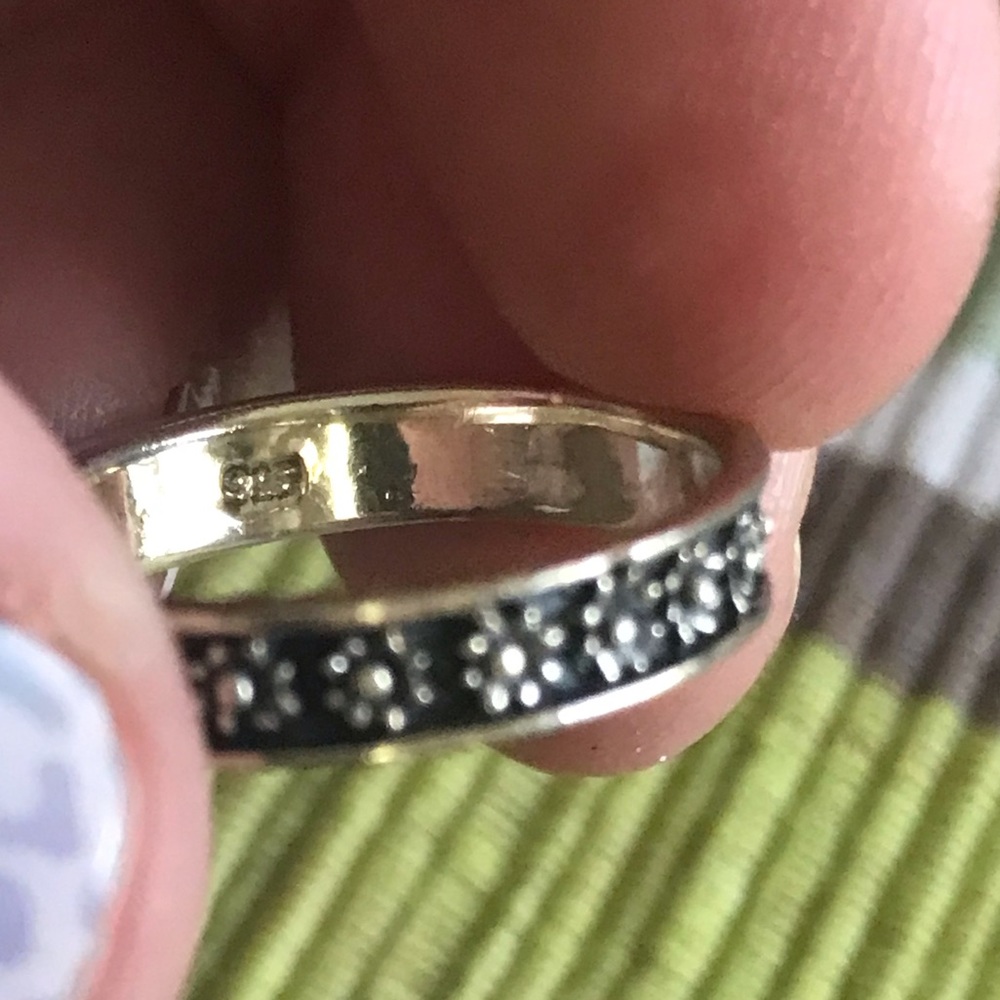 Sterling Silver Flower Stacking Ring - image 8